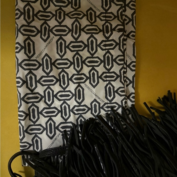 REBECCA MINKOFF Black Leather Fringe Purse Crossbody - Picture 4 of 4